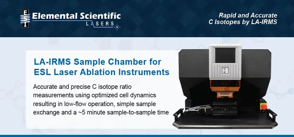 LA-IRMS Sample Chamber for ESL Laser Ablation Instruments